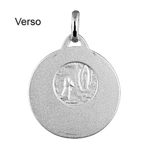 Pendentif Médaille Saint-Christophe en argent rhodié