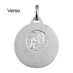 Pendentif Médaille Saint-Christophe en argent rhodié