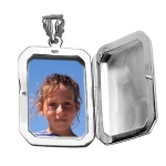 Pendentif cassolette Rectangle en argent - petit modèle