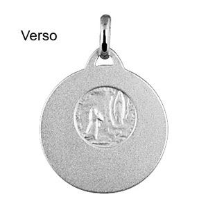 Pendentif Médaille Vierge ronde en argent