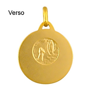 Pendentif Médaille Vierge ronde plaqué or
