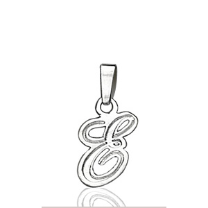 Pendentif lettre " E " en argent - lettrine anglaise