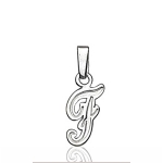 Pendentif lettre " F " en argent - lettrine anglaise