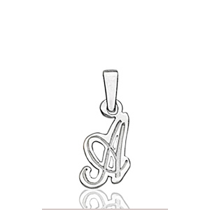 Pendentif lettre " A " en argent - lettrine anglaise