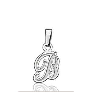 Pendentif lettre " B " en argent - lettrine anglaise