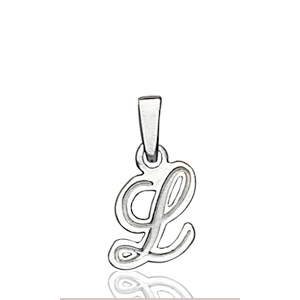 Pendentif lettre " L " en argent - lettrine anglaise