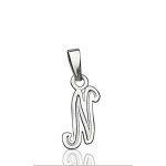 Pendentif lettre " N " en argent - lettrine anglaise