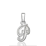 Pendentif lettre " P " en argent - lettrine anglaise