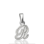 Pendentif lettre " R " en argent - lettrine anglaise