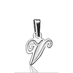 Pendentif lettre " V " en argent - lettrine anglaise