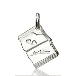 Pendentif Livre ouvert " Je t'aime " en argent.