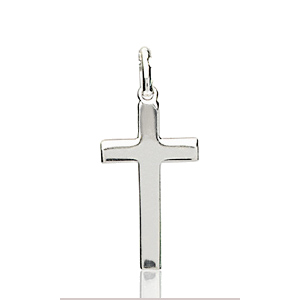 Pendentif Croix Chrétienne plate en argent