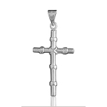 Pendentif Croix Chrétienne bois en argent - grand modèle