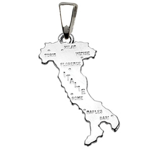 Pendentif Italie en argent rhodié - petit modèle