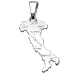 Pendentif Italie en argent rhodié - petit modèle