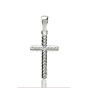 Pendentif Croix Chrétienne tressée en argent