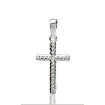 Pendentif Croix Chrétienne tressée en argent