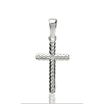 Pendentif Croix Chrétienne tressée en argent