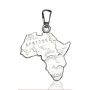 Pendentif Afrique en argent - petit modèle