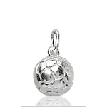 Pendentif Ballon de foot en argent rhodié - petit modèle