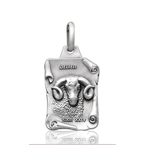 Pendentif Zodiaque parchemin Bélier en argent