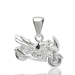 Pendentif Moto de course en argent