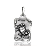 Pendentif zodiaque parchemin Cancer en argent