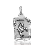 Pendentif zodiaque parchemin Scorpion en argent