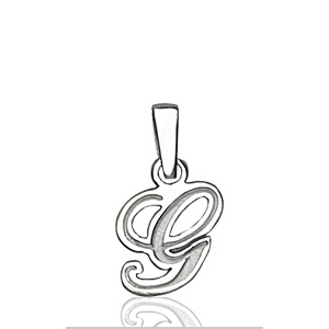 Pendentif lettre " G " en argent - lettrine anglaise