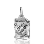 Pendentif zodiaque parchemin Capricorne en argent