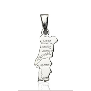 Pendentif Portugal en argent rhodié - petit modèle