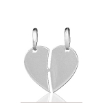 Pendentif Coeur à partager à graver en argent - modèle moyen