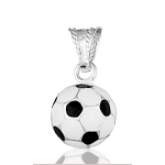 Pendentif Ballon de foot noir & blanc en argent