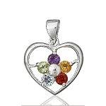 Pendentif Coeur et Fleur en argent