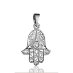 Pendentif Main de Fatma zirconia en argent