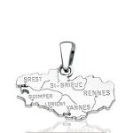 Pendentif Bretagne en argent rhodié