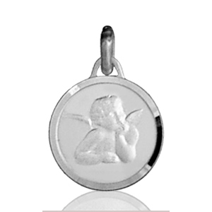 Pendentif Médaille Ange ronde en argent