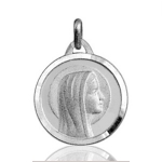 Pendentif Médaille Vierge ronde en argent