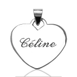 Pendentif Coeur en argent à graver - grand modèle