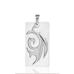 Pendentif plaque acier 2 pièces tribal