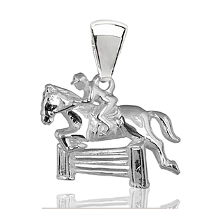 Pendentif Cheval saut d'obstacle en argent