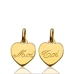 Pendentifs Coeurs " Toi " " Moi " plaqué or - composé de deux pendentifs