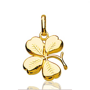 Pendentif Trèfle à quatre feuilles plaqué or