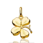 Pendentif Trèfle à quatre feuilles plaqué or