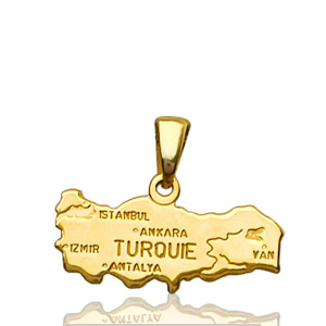 Pendentif Turquie plaqué or