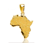 Pendentif Afrique plaqué or