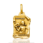 Pendentif zodiaque parchemin Sagittaire plaqué or