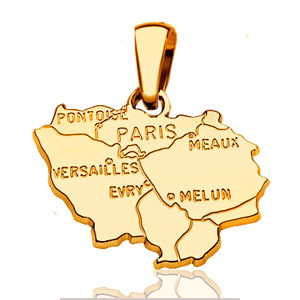 Pendentif Ile de France plaqué or