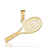 Pendentif Raquette de tennis plaqué or