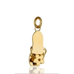 Pendentif Tong fleur bout carré plaqué or
